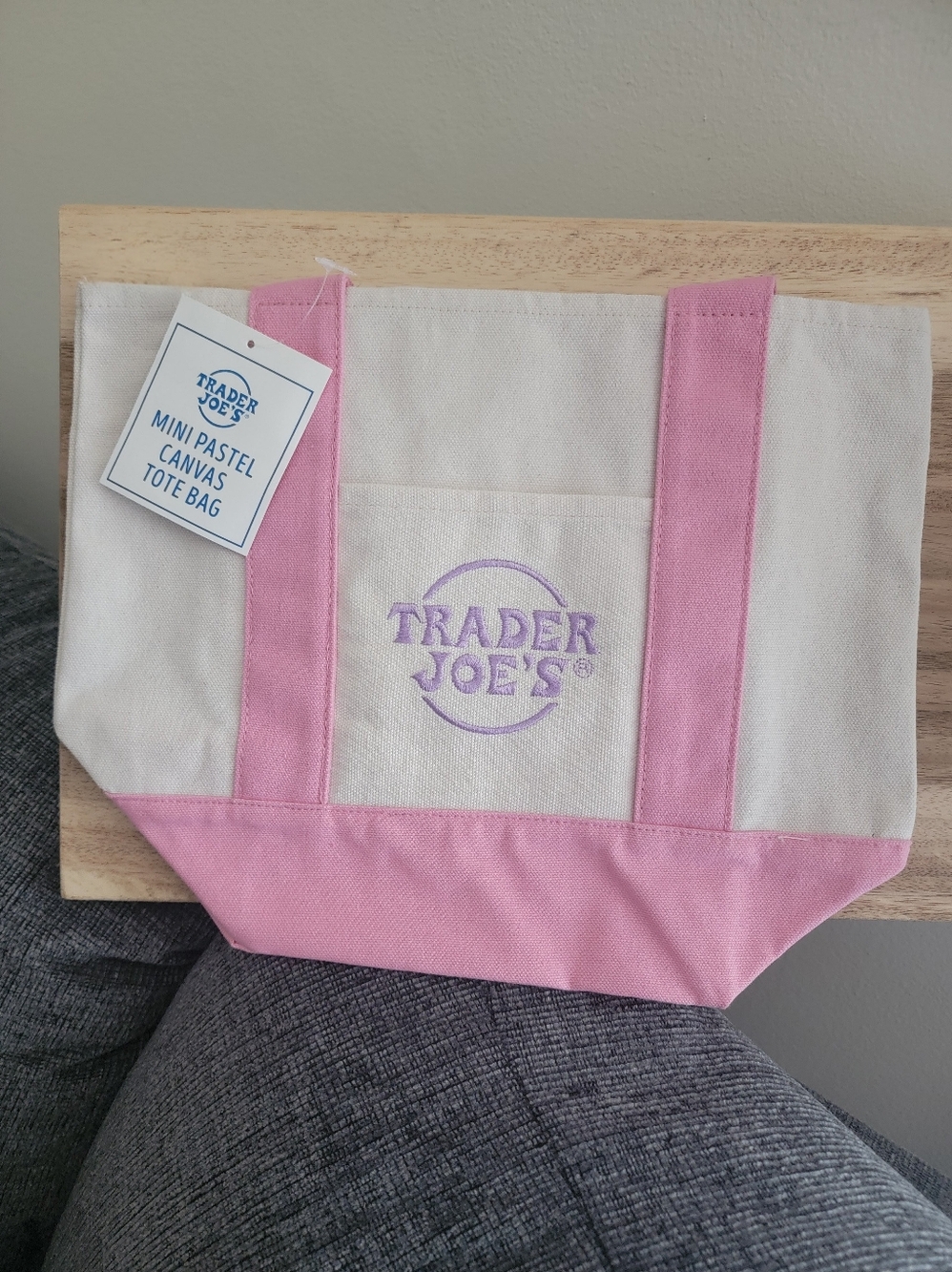 Trader Joe's Mini Pastel Canvas Tote Bag